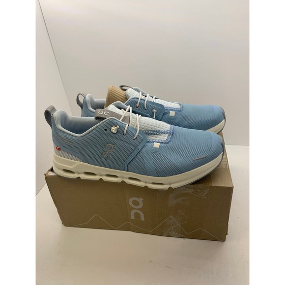 On Cloud Sky Kids Running Sneakers Wash Ivory Blue 3YD11441484 Youth Size 6 - Picture 4 of 11